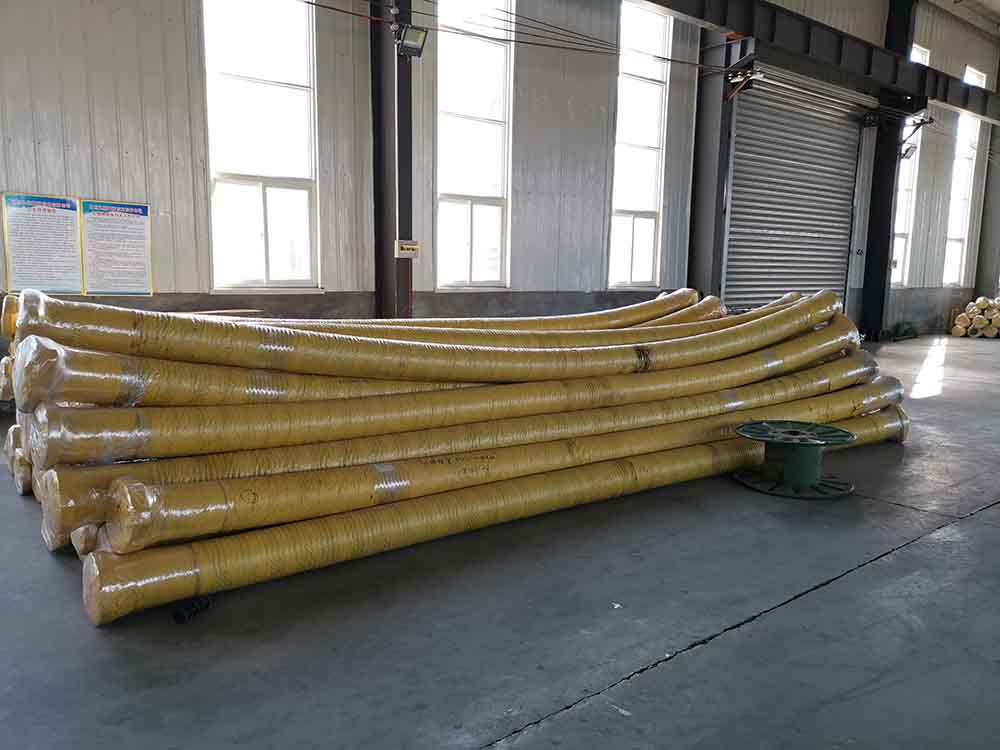 suction hose are put on the ground in factory warehouse