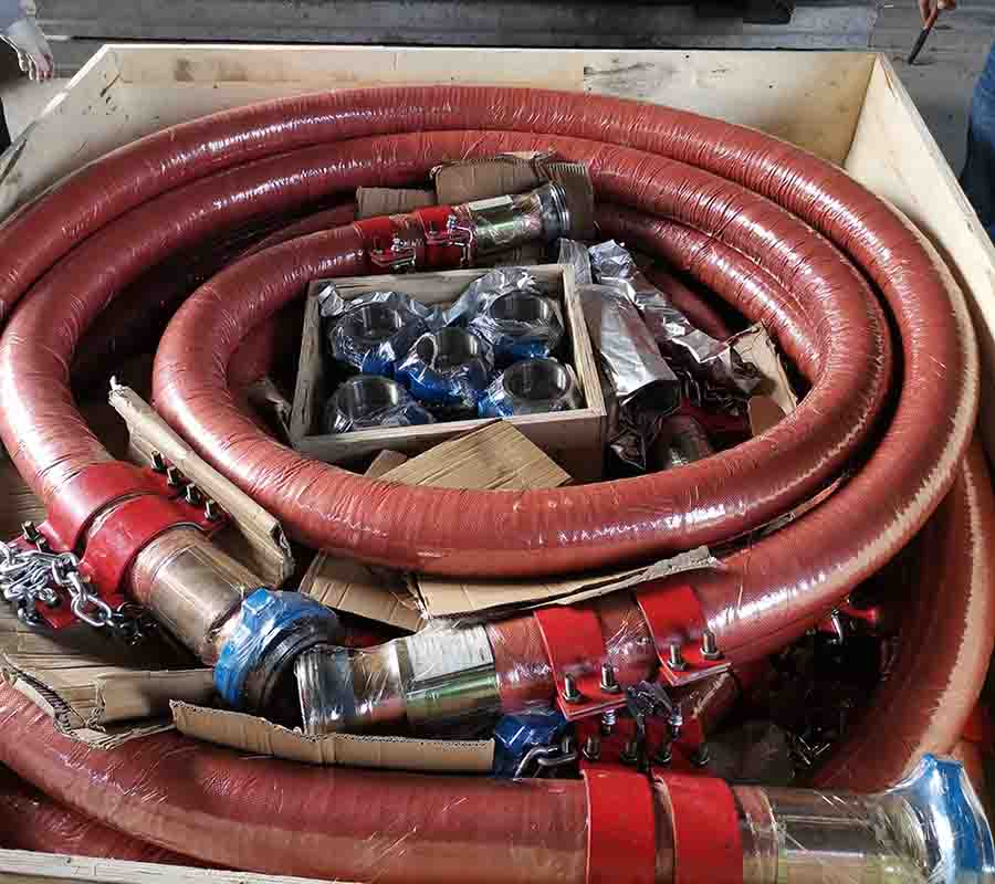 drilling hose are put in wooden box before delivery