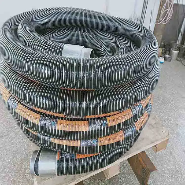 composite pipe roll is put on a wooden pallet